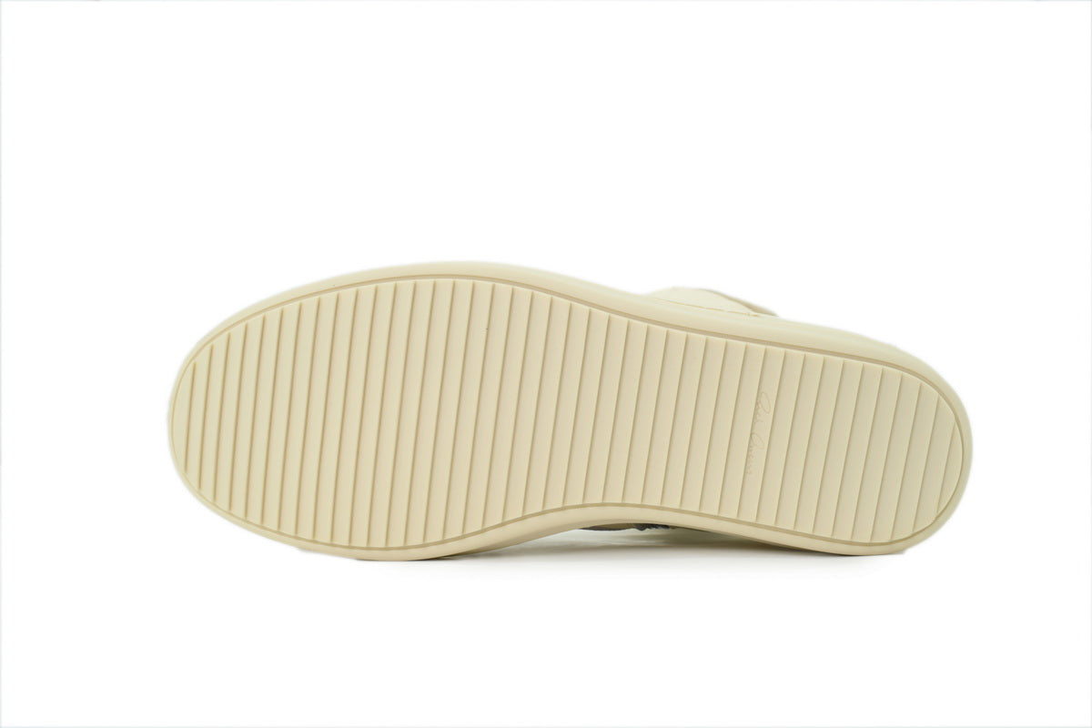 Rick Owens Strobe Geobasket Milk Leather High-Top Sneakers