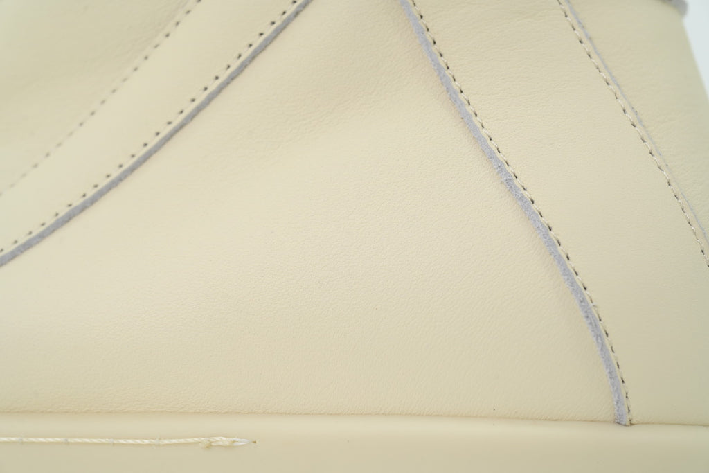 Rick Owens Strobe Geobasket Milk Leather High-Top Sneakers