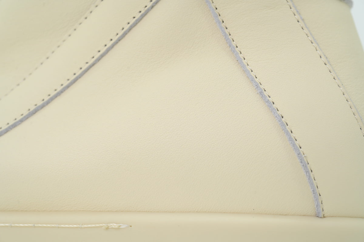 Rick Owens Strobe Geobasket Milk Leather High-Top Sneakers