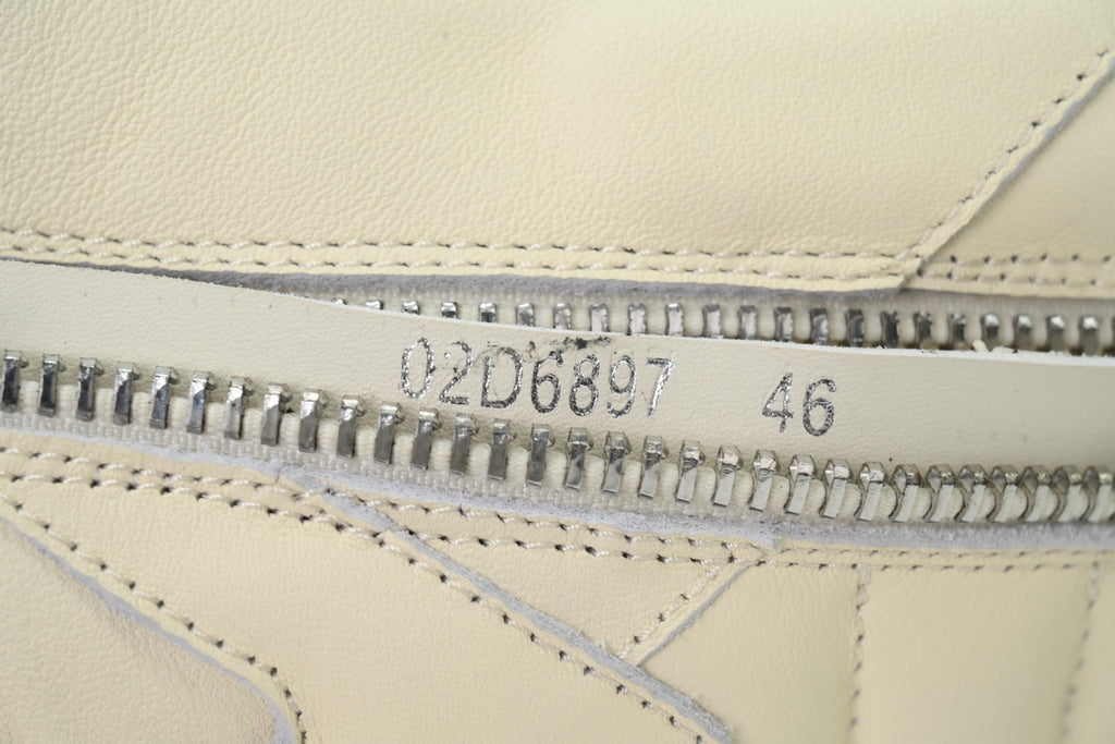 Rick Owens Strobe Geobasket Milk Leather High-Top Sneakers