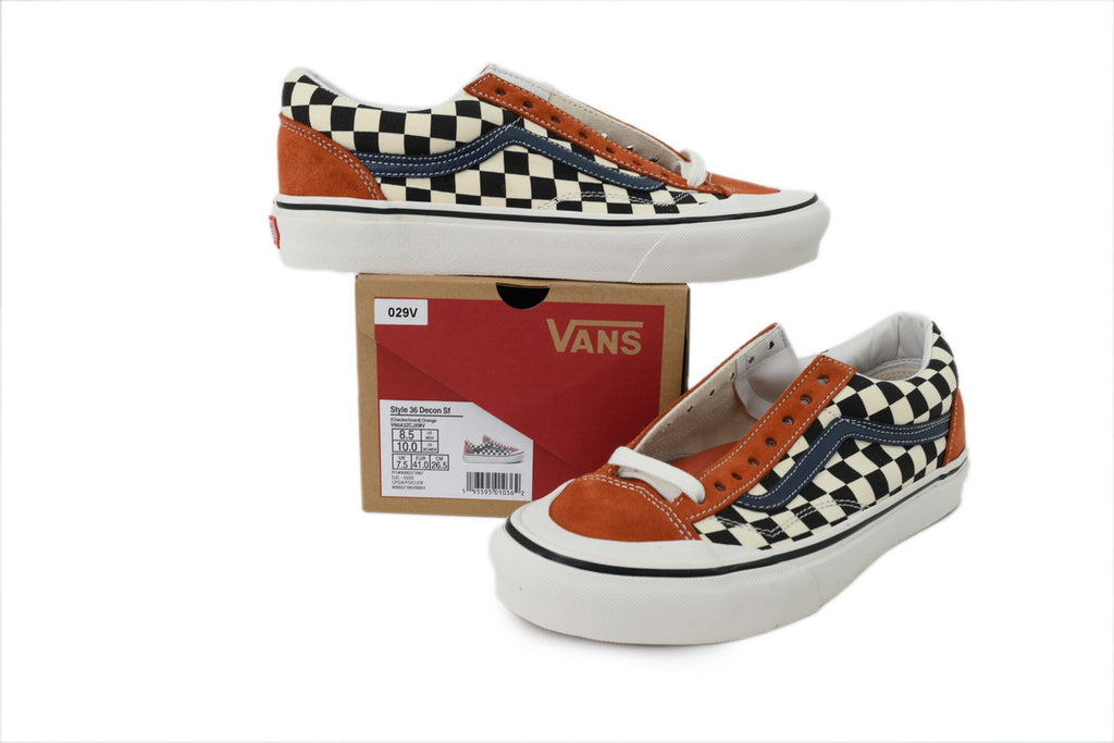 Vans Style 36 Decon SF Checkerboard Brown Navy Sneakers