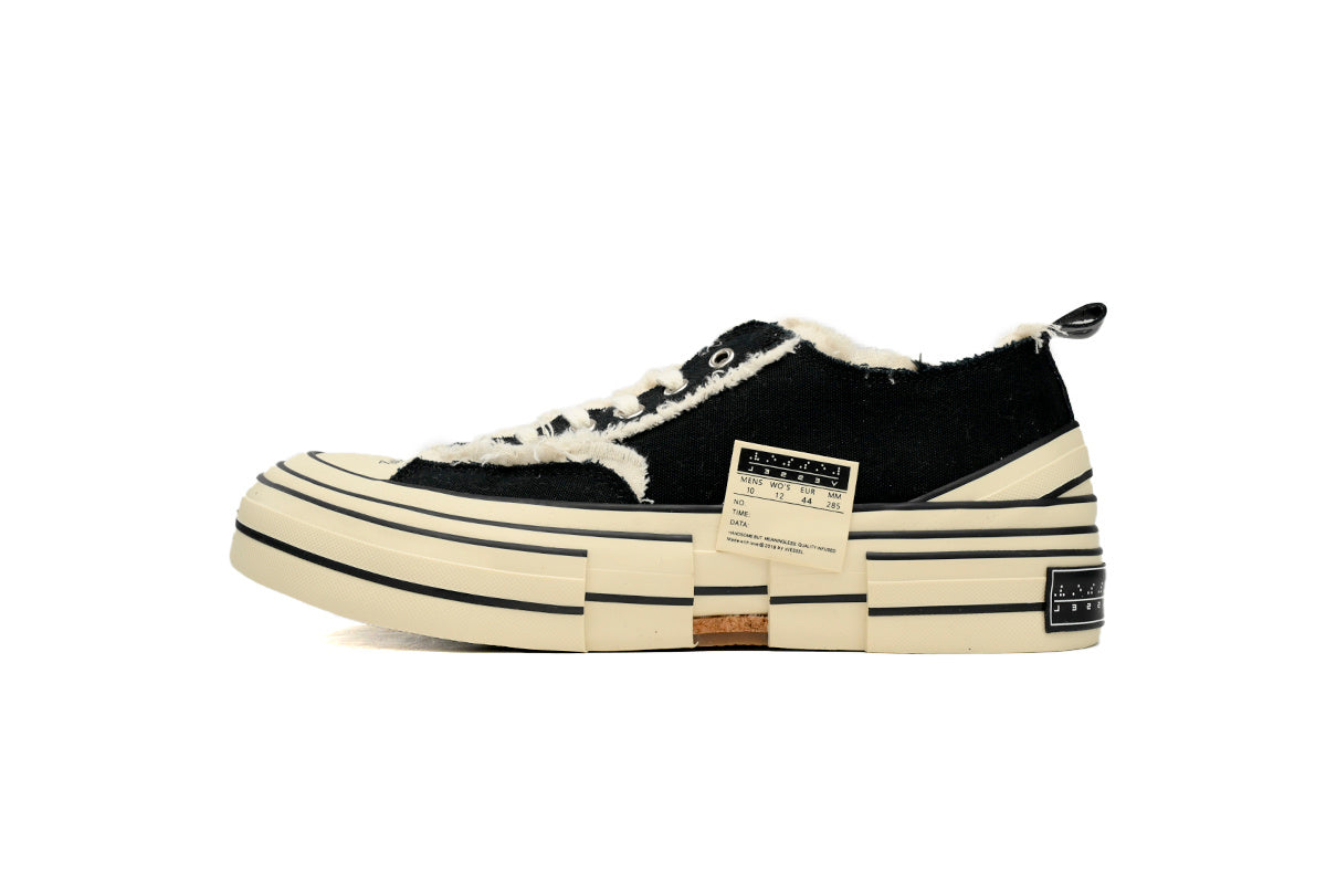 xVESSEL G.O.P. Lows Crooked SHOE Black Canvas Sneakers