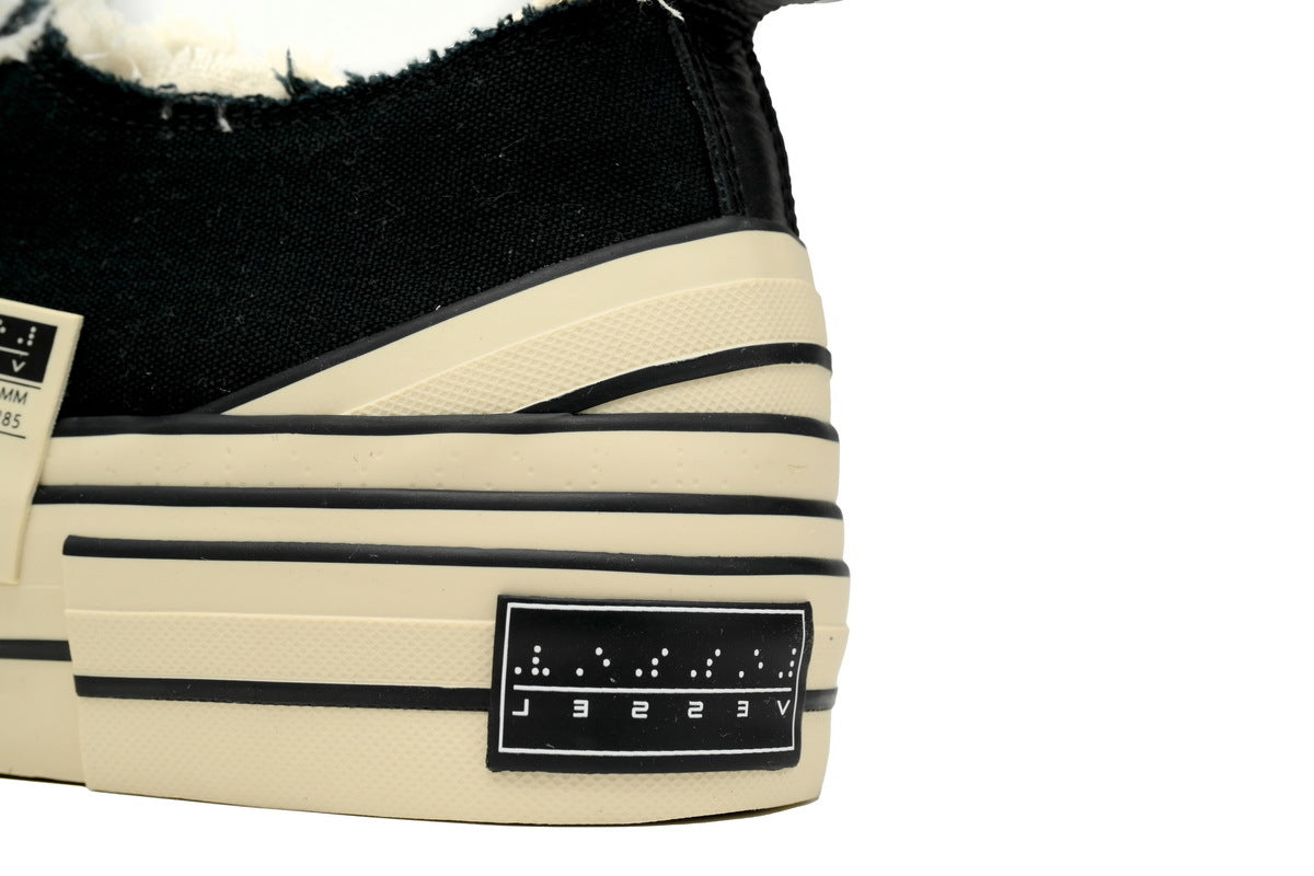 xVESSEL G.O.P. Lows Crooked SHOE Black Canvas Sneakers