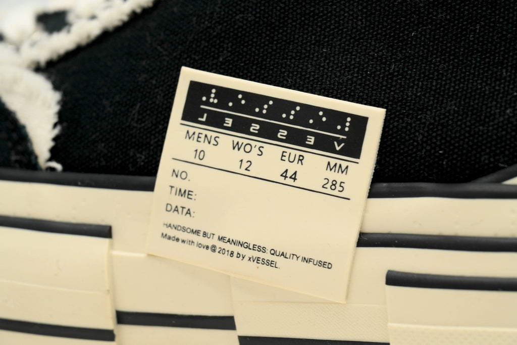xVESSEL G.O.P. Lows Crooked SHOE Black Canvas Sneakers