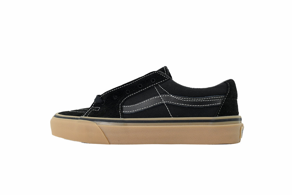 Vans Sk8-Low Black Gum Suede Canvas Sneakers