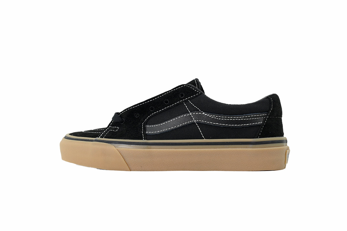 Vans Sk8-Low Black Gum Suede Canvas Sneakers