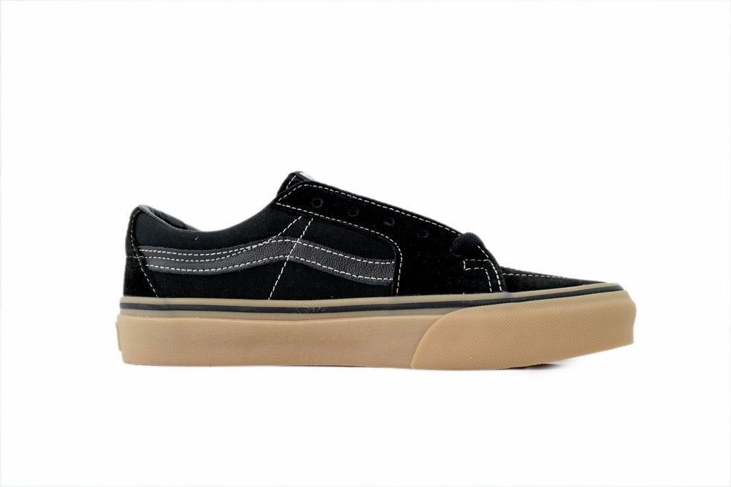 Vans Sk8-Low Black Gum Suede Canvas Sneakers