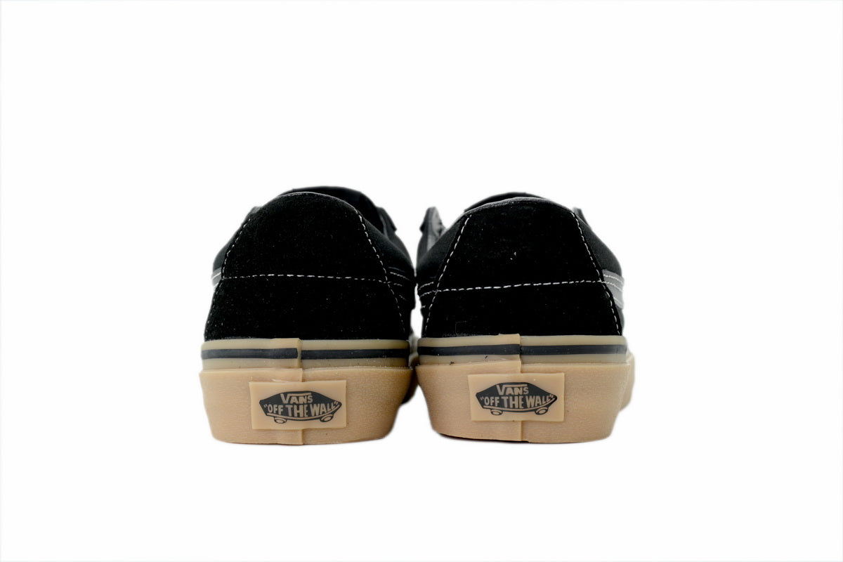 Vans Sk8-Low Black Gum Suede Canvas Sneakers