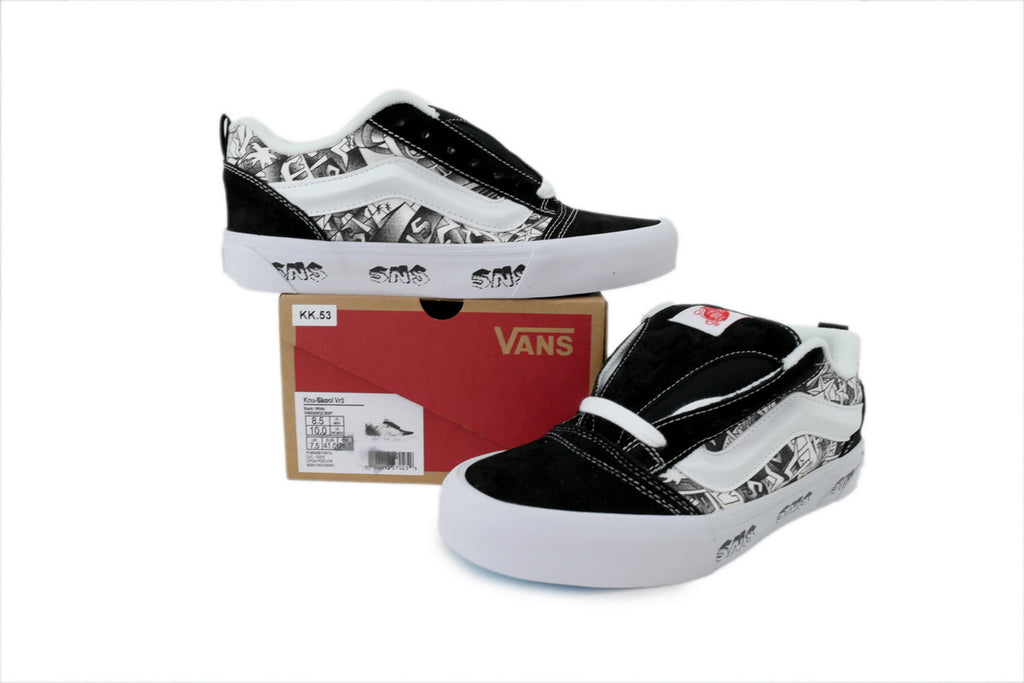 Vans x SNS Knu Skool LX Black White Graffiti Sneakers