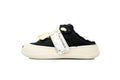 Smilerepublic Black Fabric Cap-Toe Sneakers