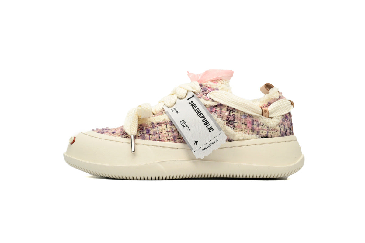 Smilerepublic Canvas Sneakers – Chic Tweed Purple