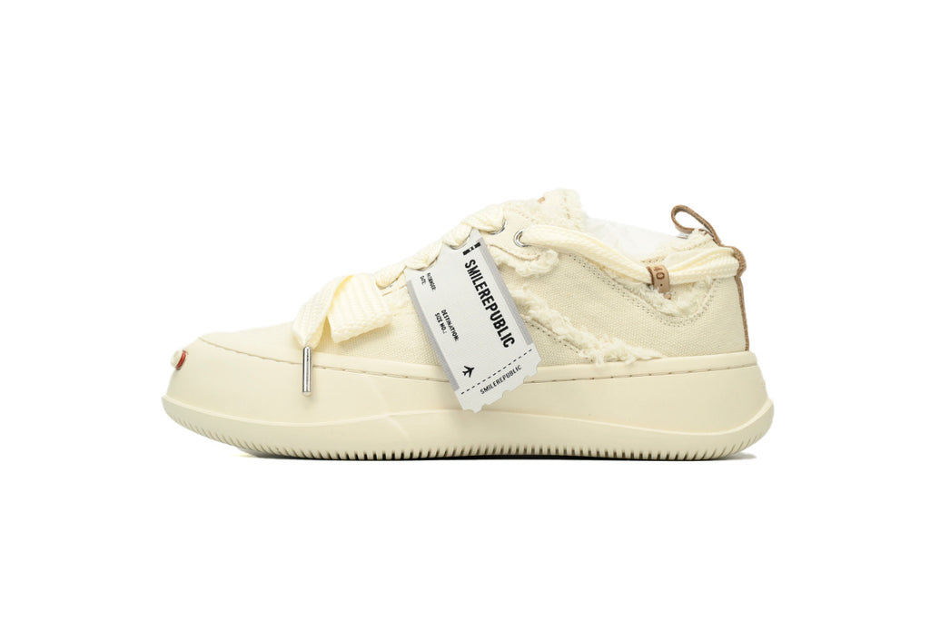 Smilerepublic White Canvas Cap-Toe Sneakers