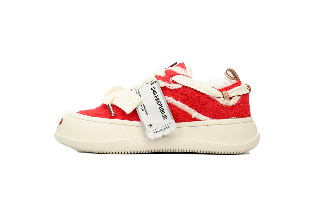 Smilerepublic Red Canvas Cap-Toe Sneakers