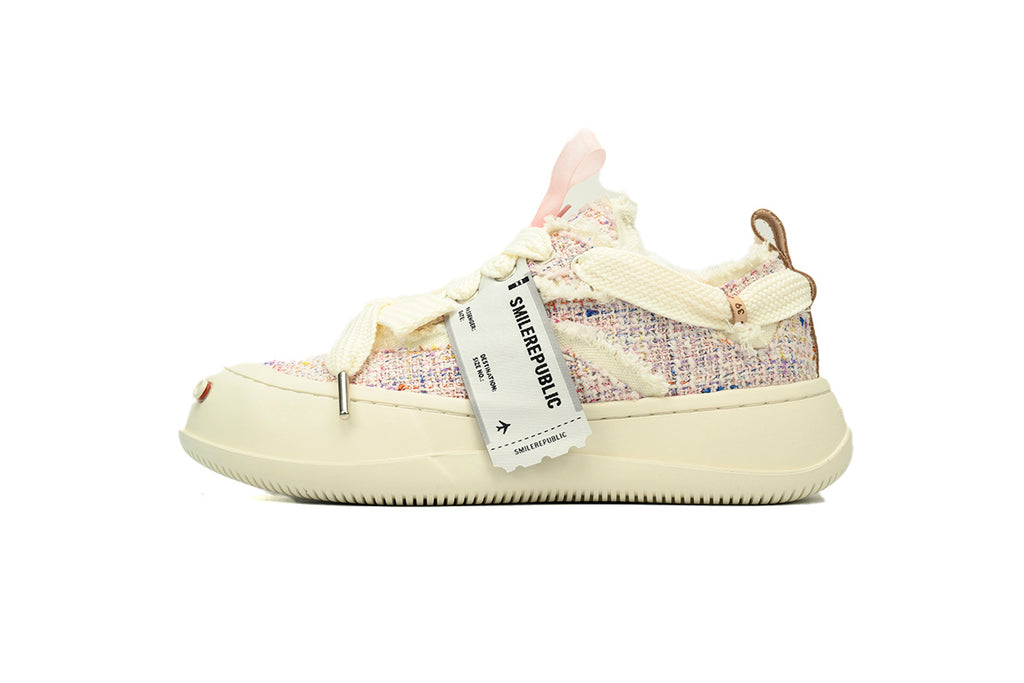 Smilerepublic Canvas Sneakers – Chic Tweed Pink