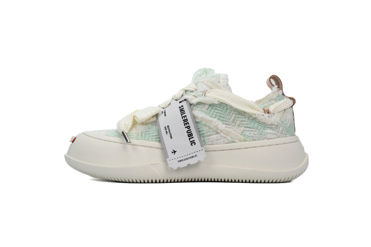 Smilerepublic Mint Green Fabric Cap-Toe Sneakers