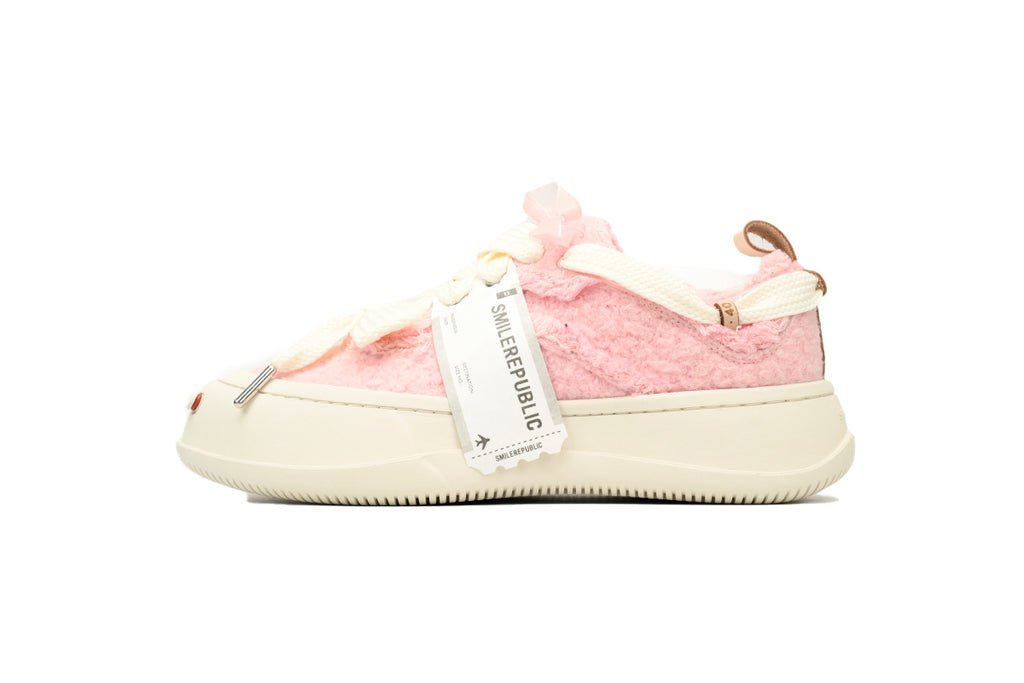 Smilerepublic Pink Textured Canvas Cap-Toe Sneakers