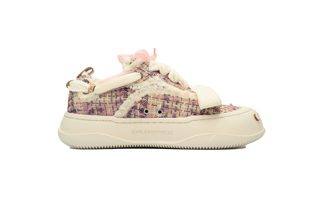 Smilerepublic Canvas Sneakers – Chic Tweed Purple