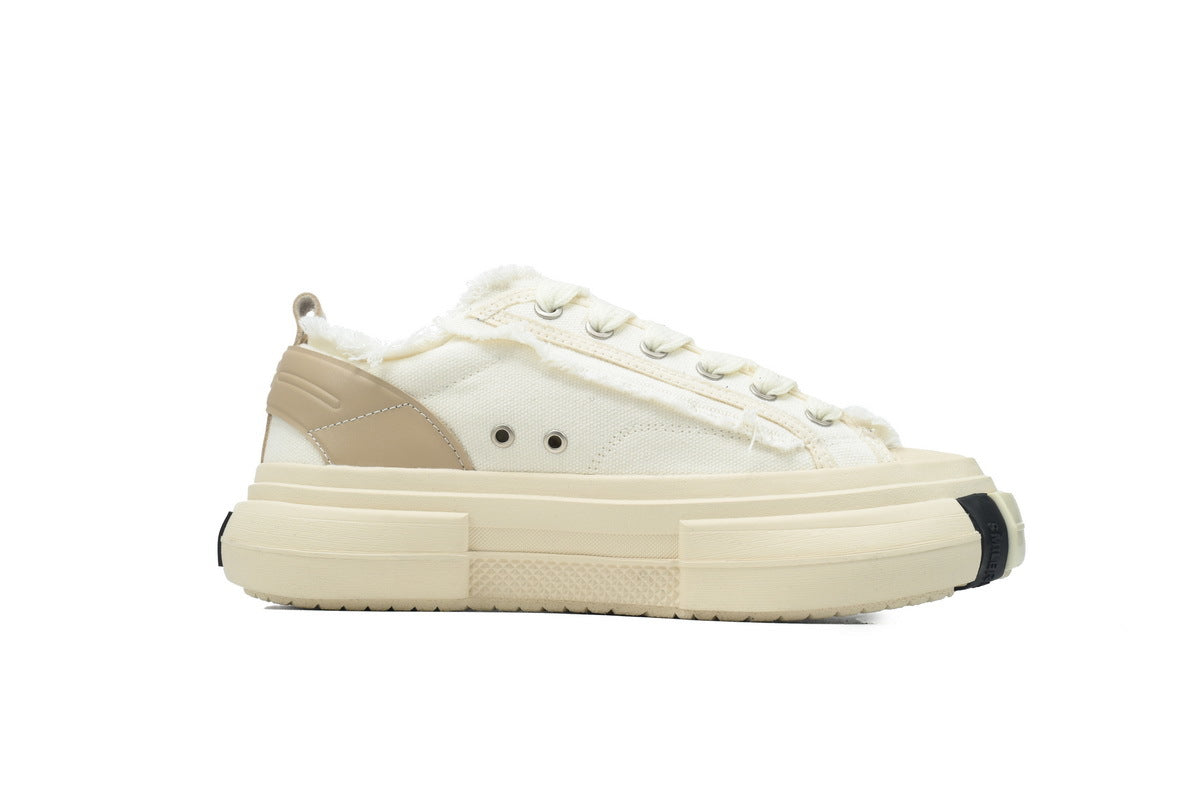 Smilerepublic Light Khaki Canvas Cap-Toe Sneakers