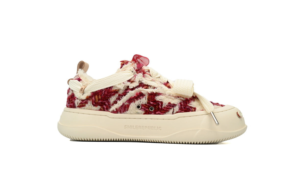 Smilerepublic Platform Canvas Sneakers – Red/White Ticket Tag