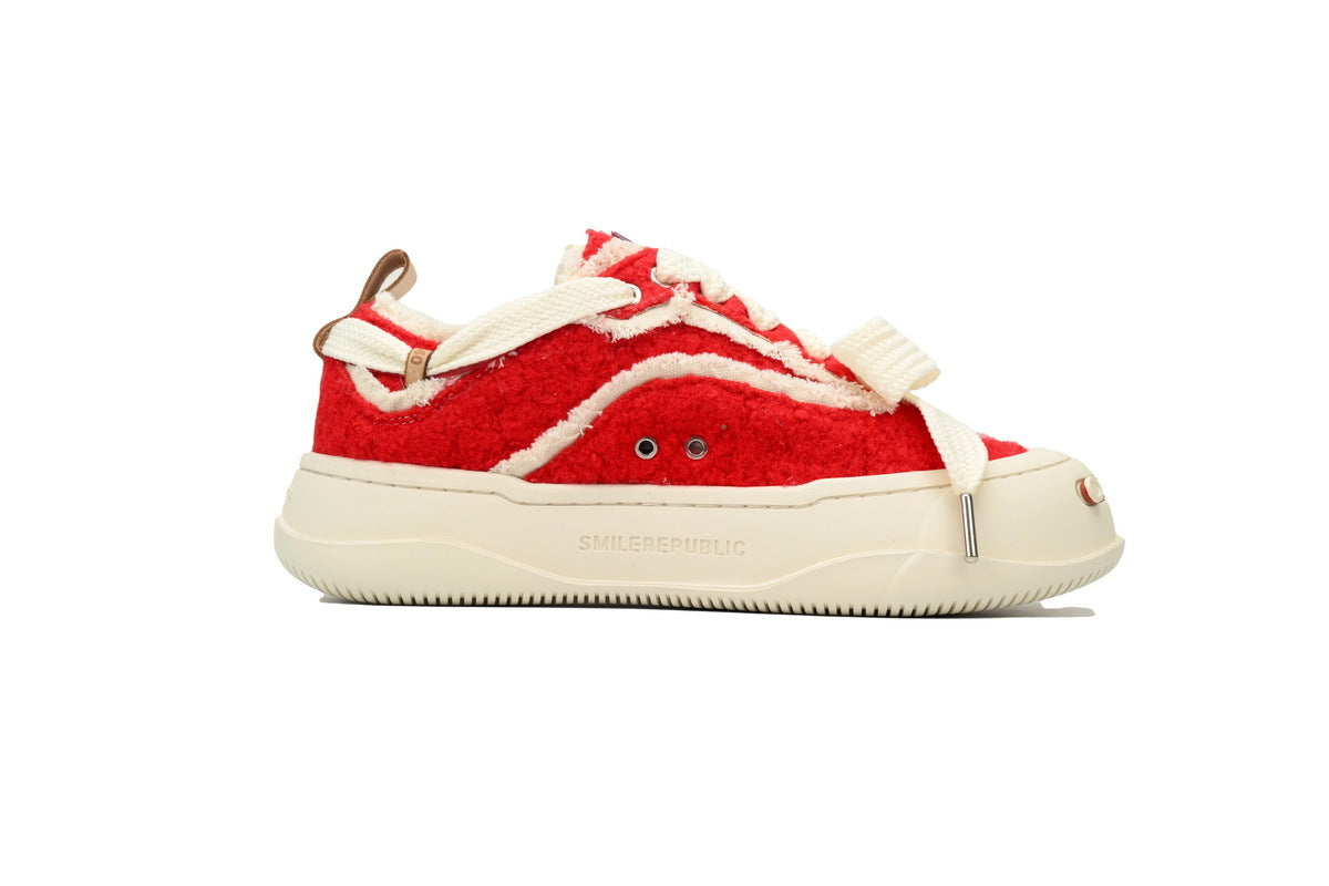 Smilerepublic Red Canvas Cap-Toe Sneakers