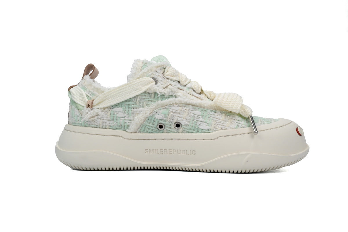 Smilerepublic Mint Green Fabric Cap-Toe Sneakers