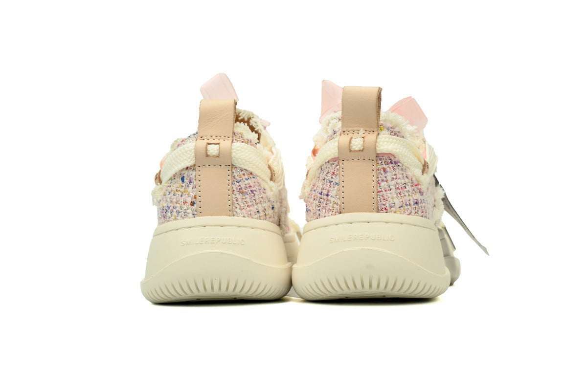 Smilerepublic Canvas Sneakers – Chic Tweed Pink