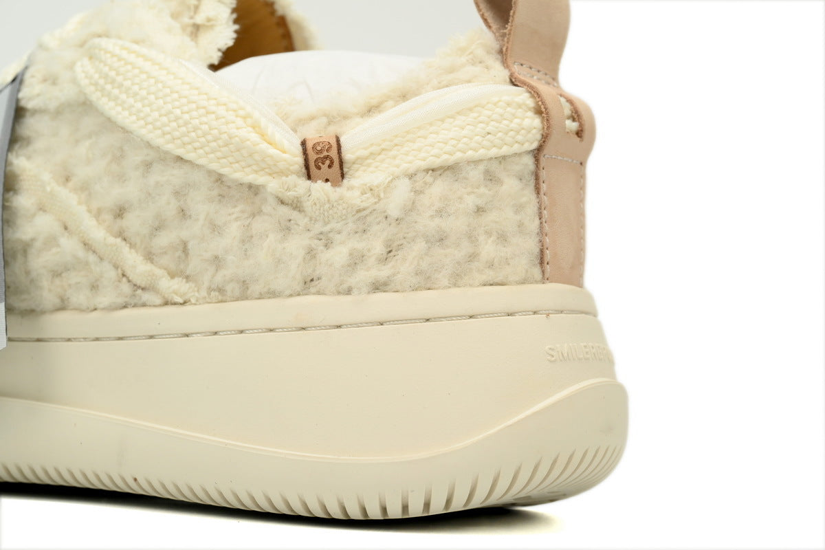Smilerepublic Cream Canvas Cap-Toe Sneakers