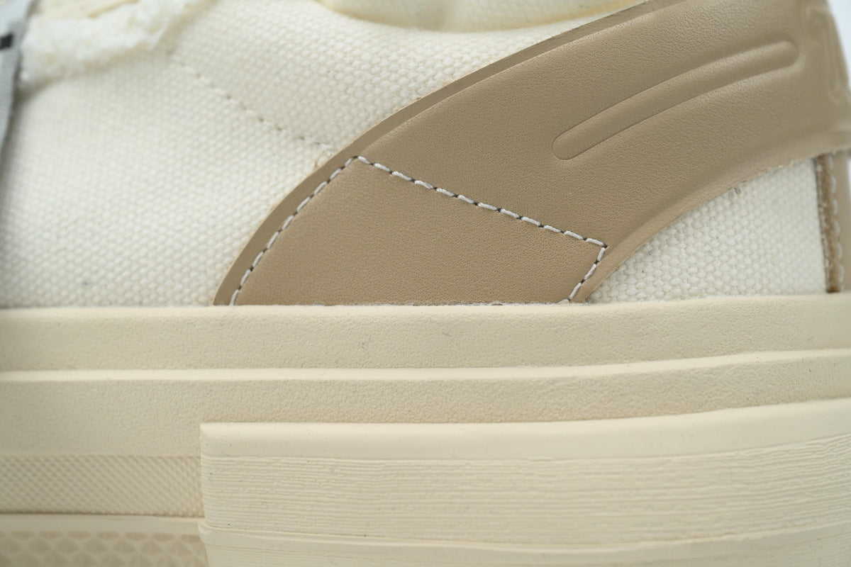 Smilerepublic Light Khaki Canvas Cap-Toe Sneakers