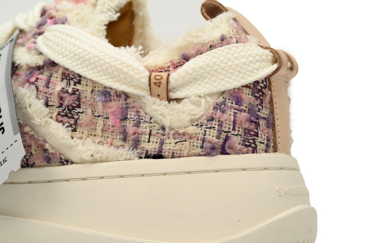 Smilerepublic Canvas Sneakers – Chic Tweed Purple