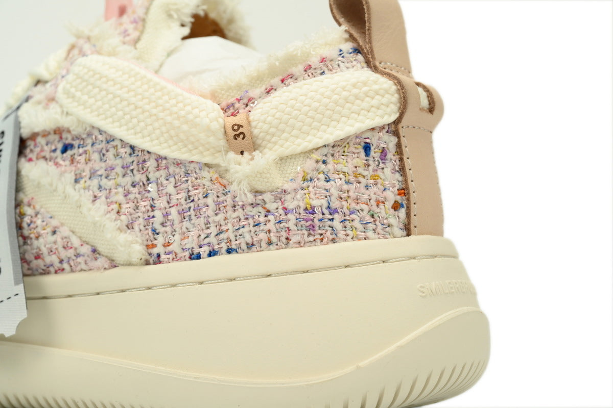 Smilerepublic Canvas Sneakers – Chic Tweed Pink