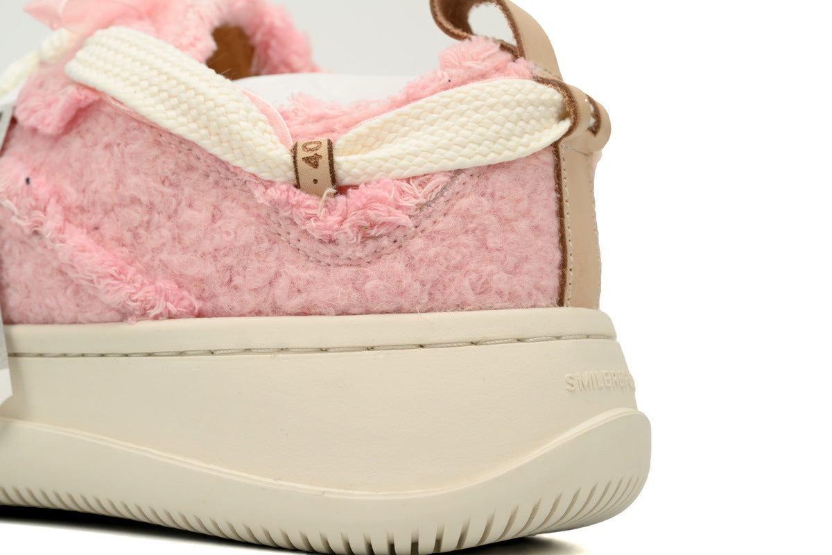 Smilerepublic Pink Textured Canvas Cap-Toe Sneakers
