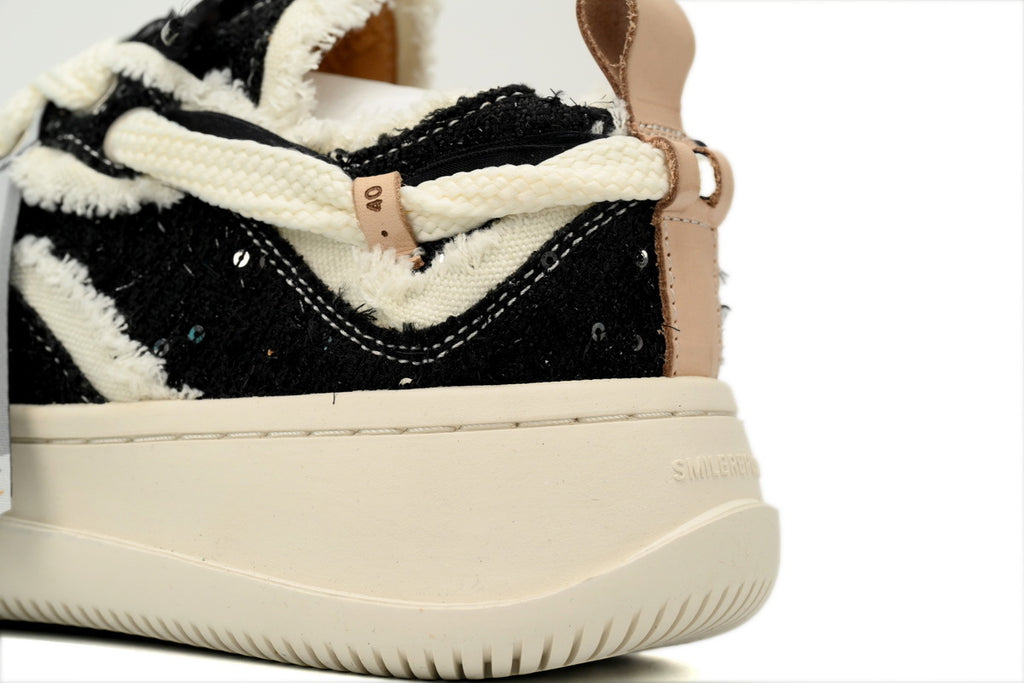 Smilerepublic Black & White Canvas Platform Sneakers