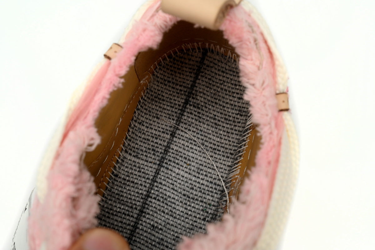 Smilerepublic Pink Textured Canvas Cap-Toe Sneakers