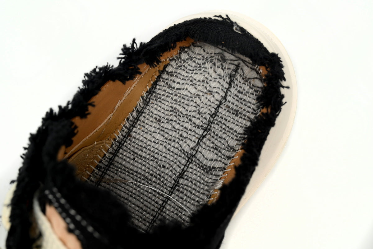 Smilerepublic Black Fabric Cap-Toe Sneakers