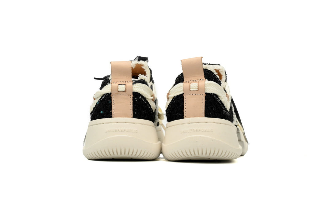 Smilerepublic Black & White Canvas Platform Sneakers