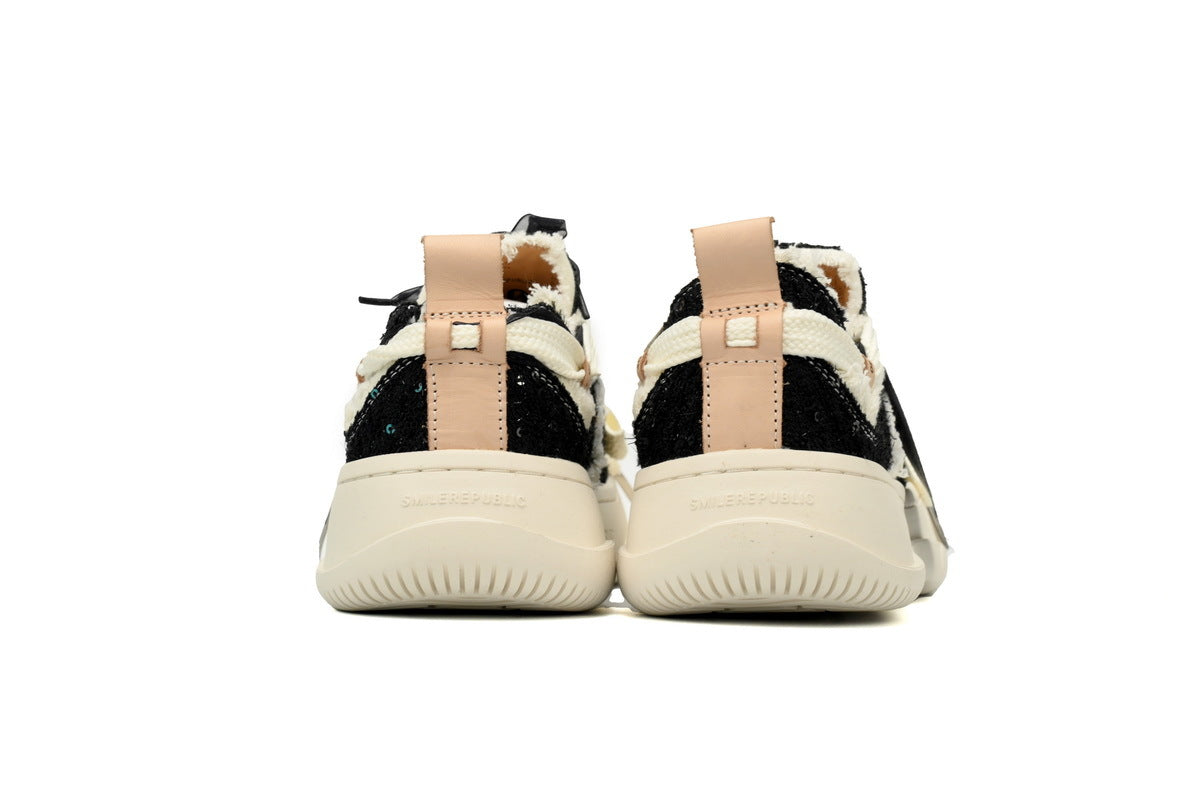 Smilerepublic Black & White Canvas Platform Sneakers