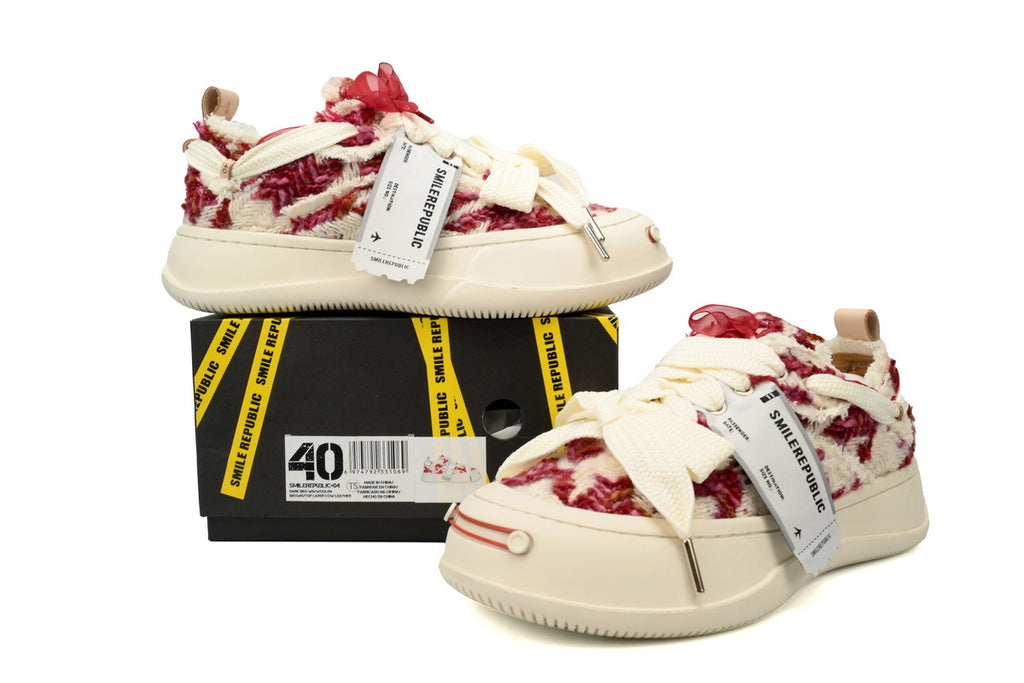 Smilerepublic Platform Canvas Sneakers – Red/White Ticket Tag