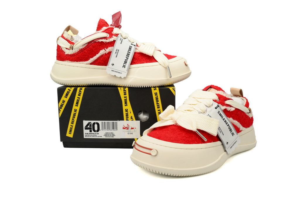 Smilerepublic Red Canvas Cap-Toe Sneakers