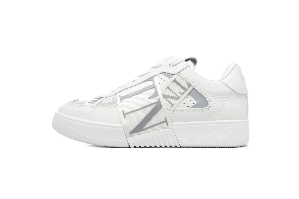 Valentino Garavani VL7N White & Silver Calfskin Sneakers