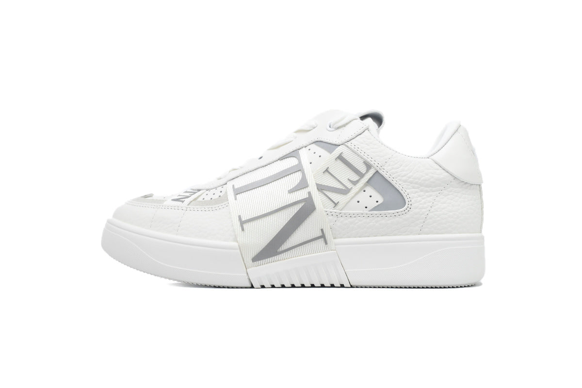 Valentino Garavani VL7N White & Silver Calfskin Sneakers