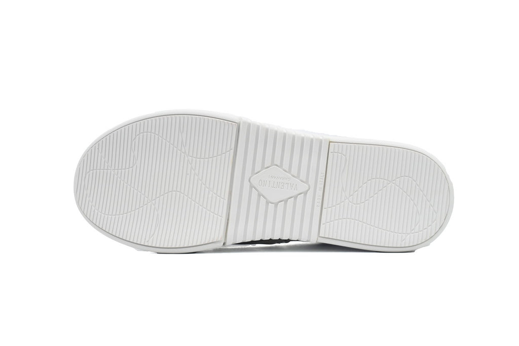 Valentino Garavani VL7N White & Silver Calfskin Sneakers