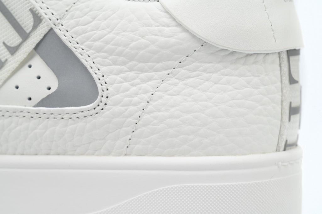 Valentino Garavani VL7N White & Silver Calfskin Sneakers