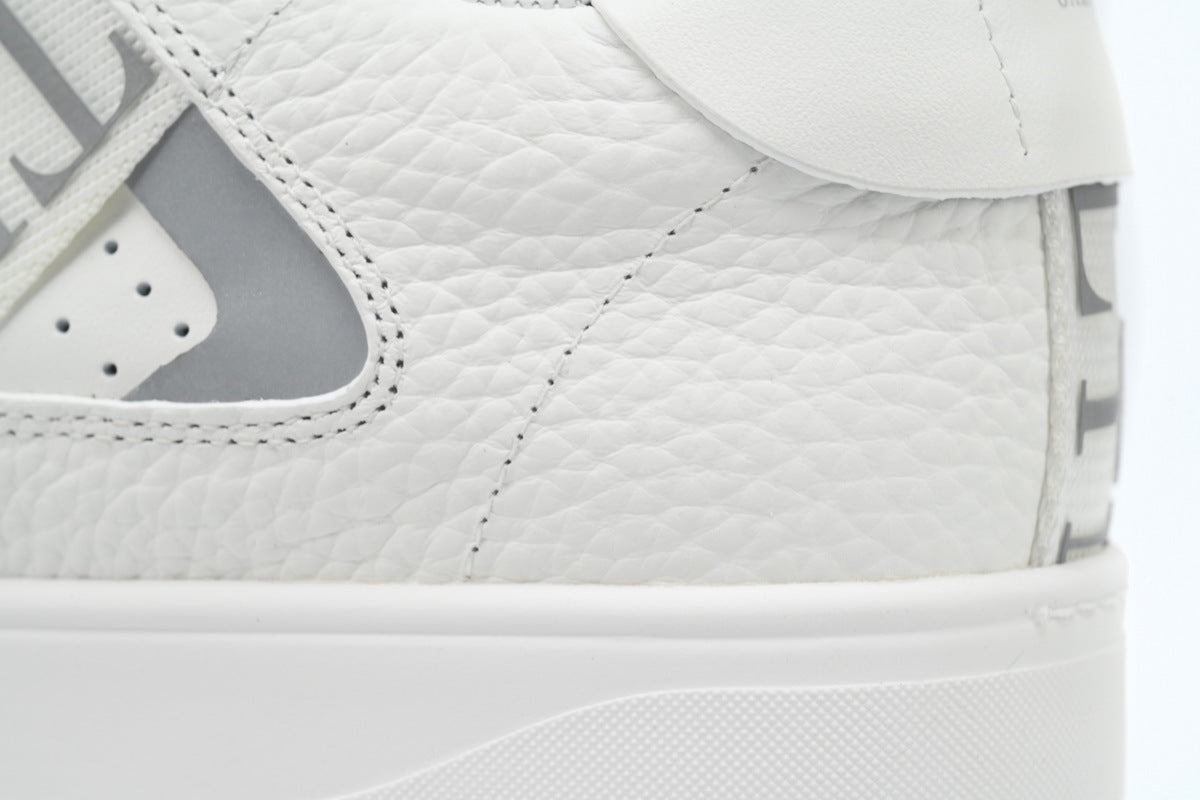 Valentino Garavani VL7N White & Silver Calfskin Sneakers