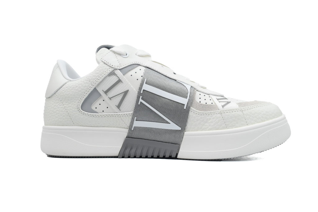 Valentino Garavani VL7N White & Grey Calfskin Sneakers
