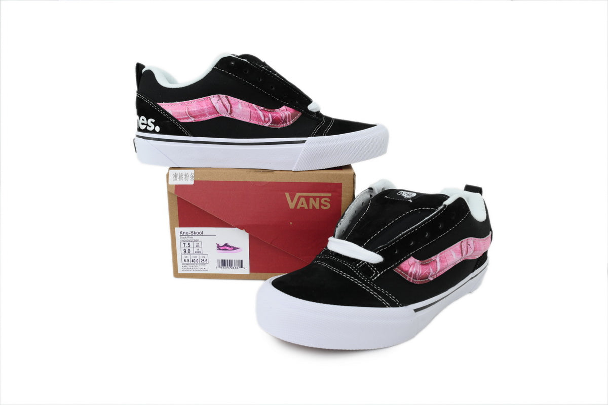Peaches x Vans Knu Skool Black Pink Sneakers