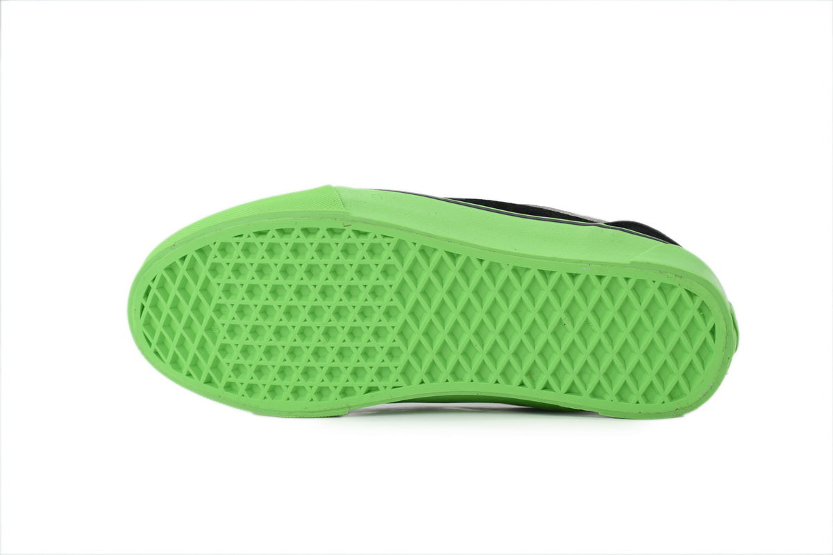 Vans Knu Skool Pop Outsole Black Green Suede Sneakers