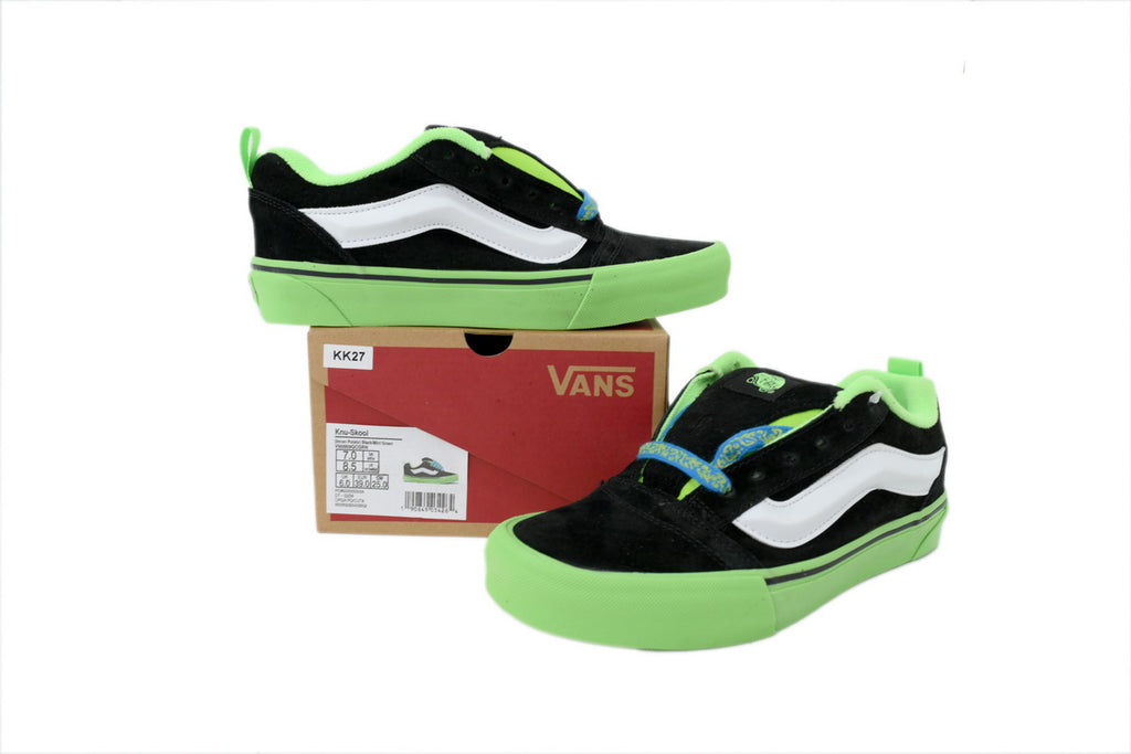 Vans Knu Skool Pop Outsole Black Green Suede Sneakers