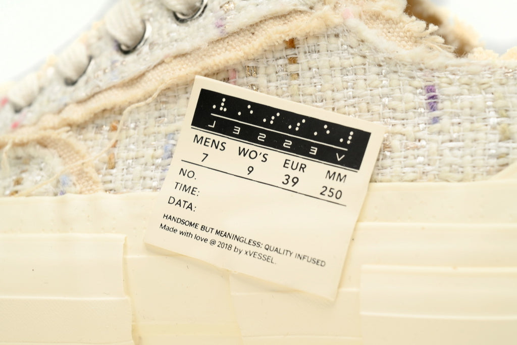 xVESSEL G.O.P. Lows White Tweed Sneakers