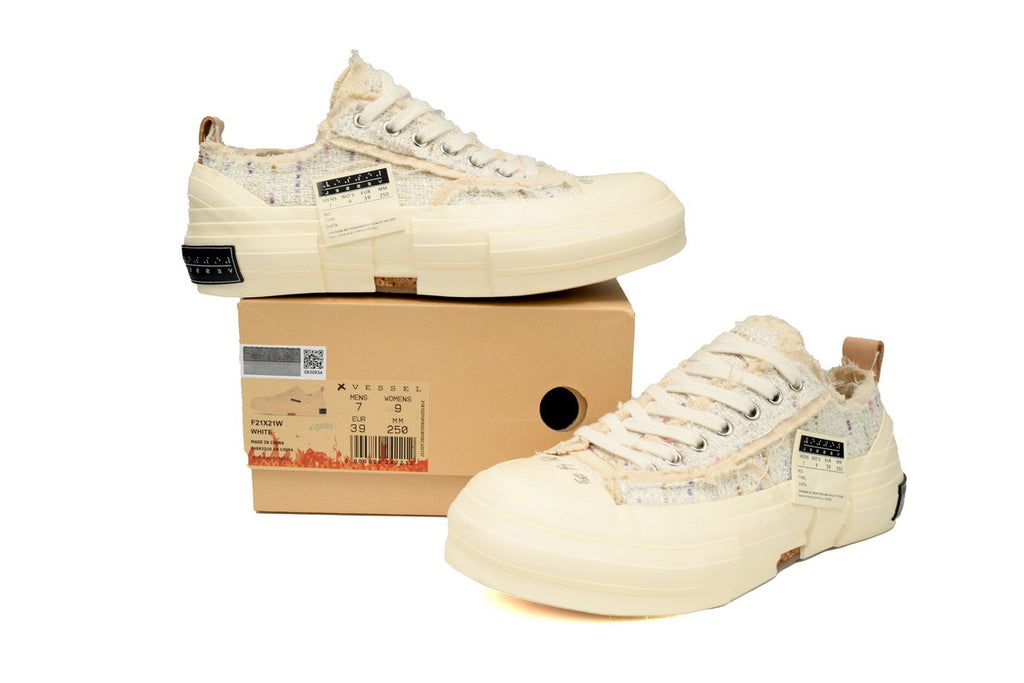 xVESSEL G.O.P. Lows White Tweed Sneakers