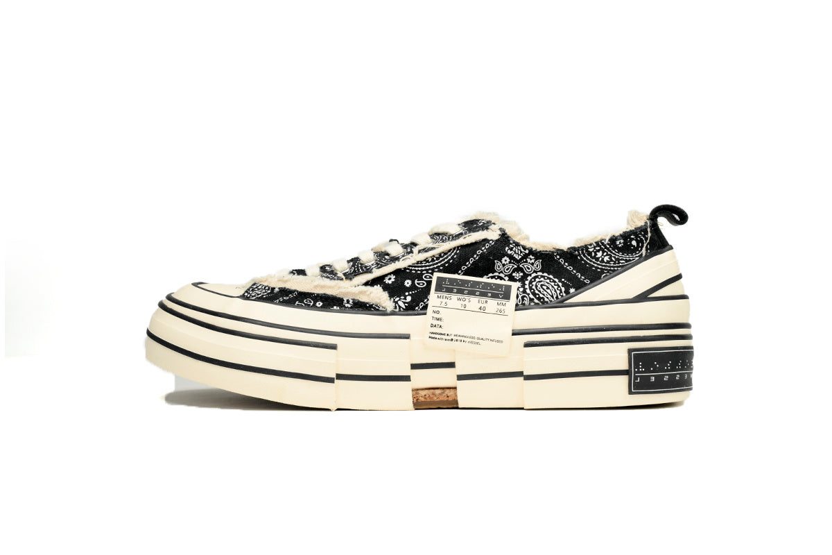 xVESSEL G.O.P. Lows Black and White Bandanna Sneakers